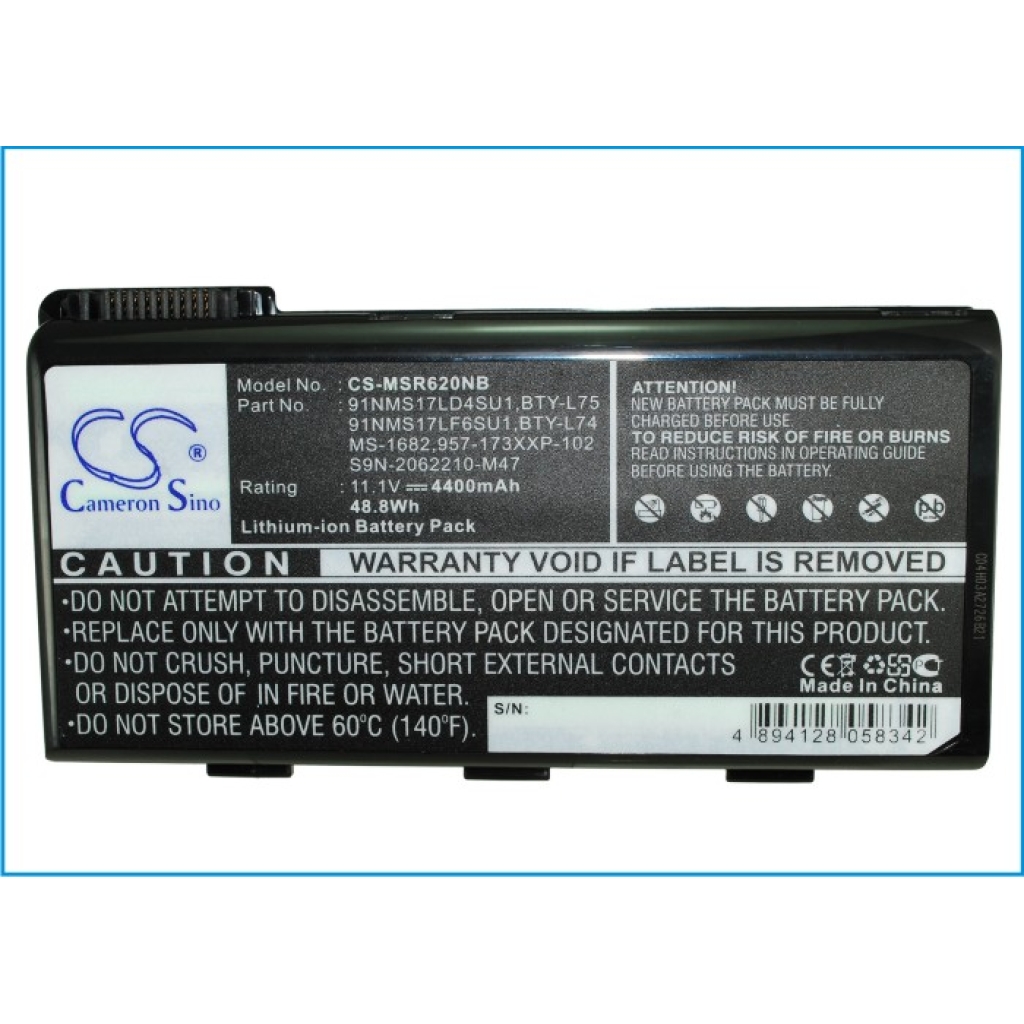 Notebook battery MSI CX500-034