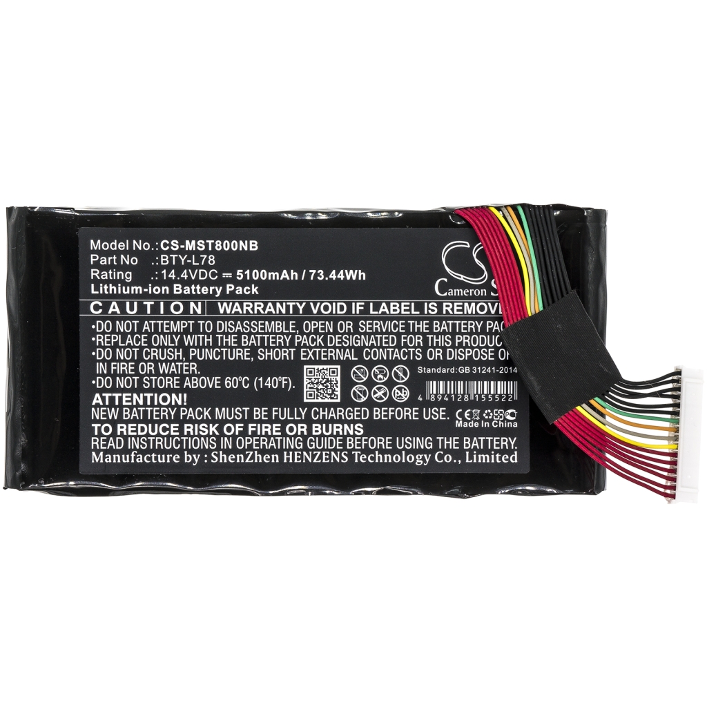 Kompatibilna zamenjava baterije za MSI BTY-L78