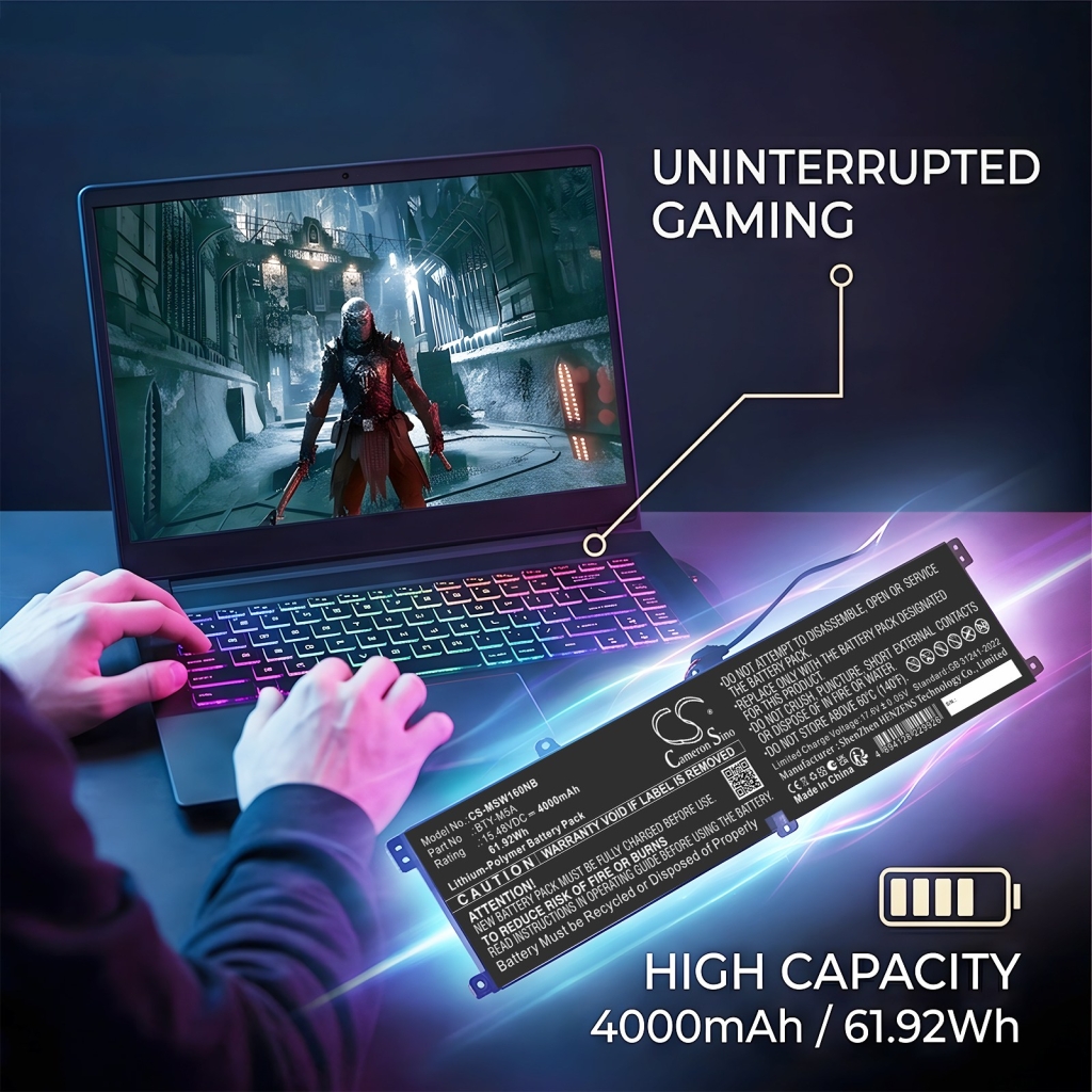 Battery compatible with MSI