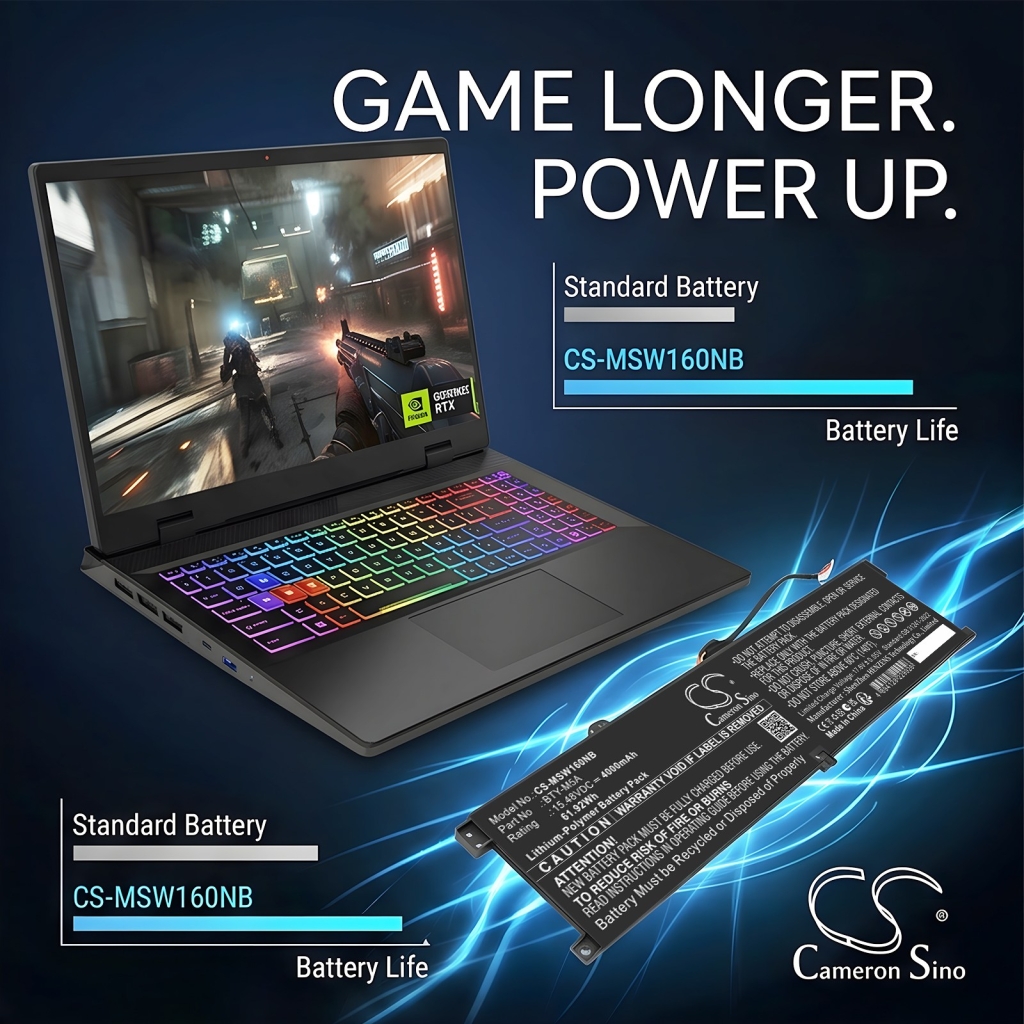 Battery compatible with MSI