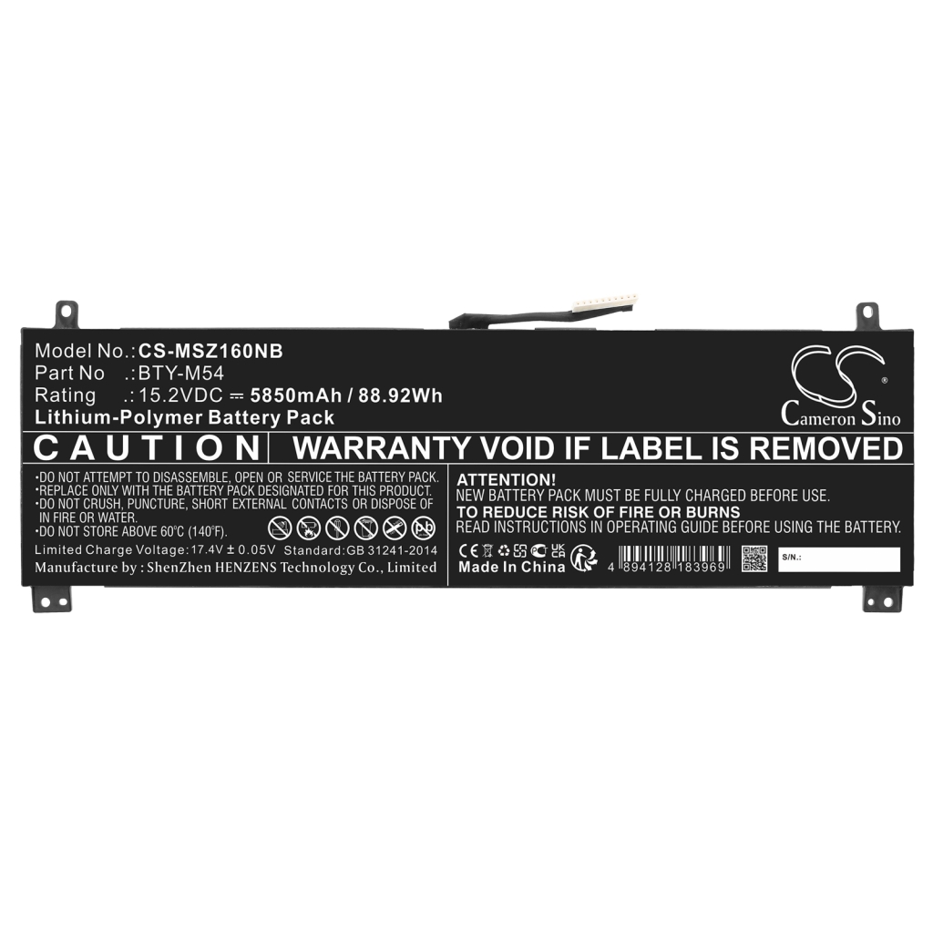 Baterija za prenosnik MSI Creator Z16 A11UE-069IT (CS-MSZ160NB)