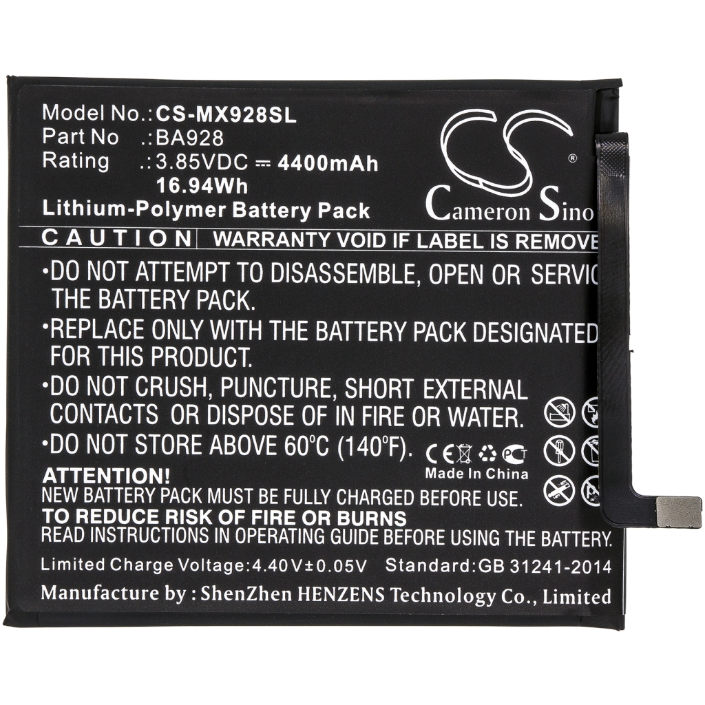 Baterija za mobilni telefon MeiZu M1928 (CS-MX928SL)