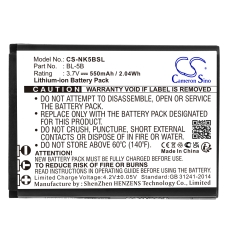 Compatible battery replacement for Alcatel BL-5B,BLI-885,BTA002,CEL10028,N5B80T...