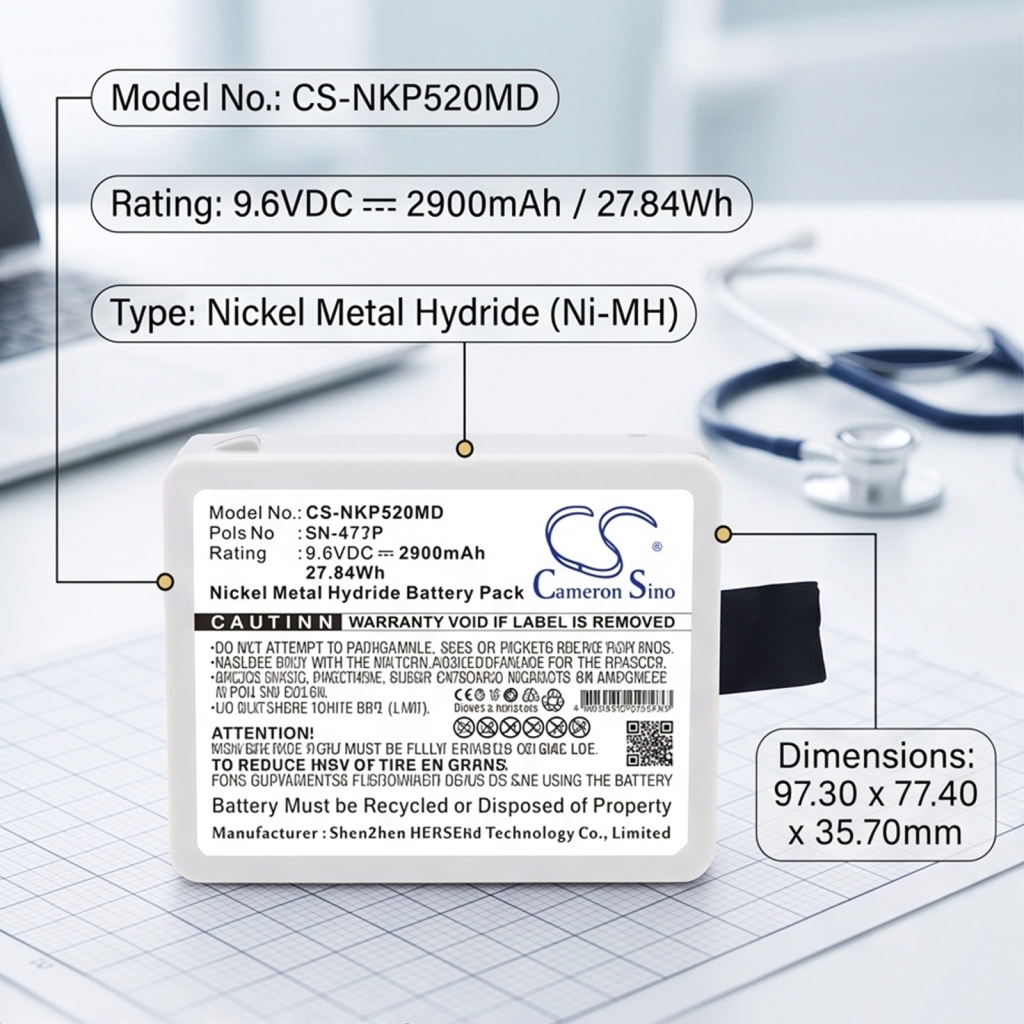 Baterije združljivo z Nihon Kohden BSM-3000 BSM-3000 CS-NKP520MD