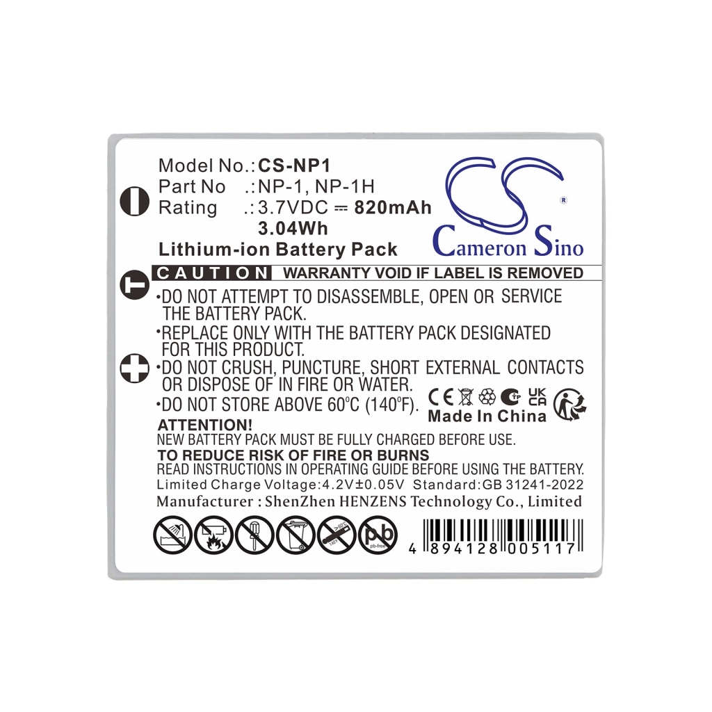 Battery compatible with MINOLTA