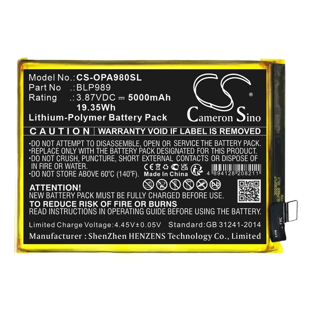 Mobile Phone Battery Oneplus CS-OPA980SL