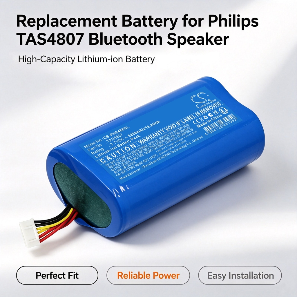 Baterije združljivo z Philips S4807 Waterproof Wireless Bluetooth Speaker CS-PHS480SL
