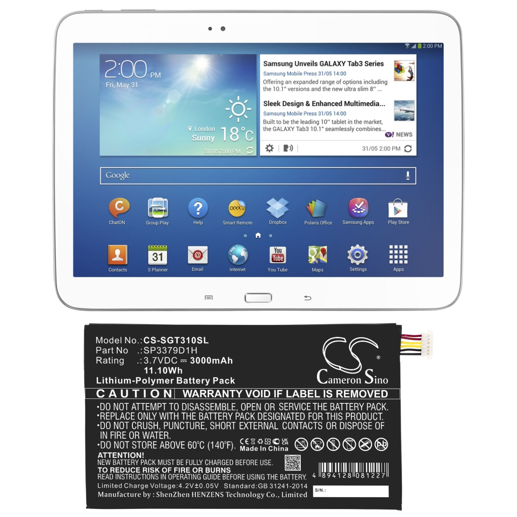 Kompatibilna zamenjava baterije za Samsung AAAD415JS/7-B,SP3379D1H