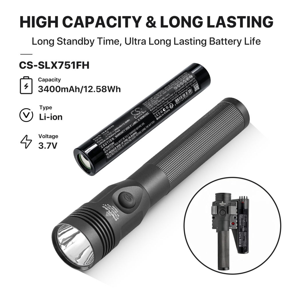 Baterije združljivo z Streamlight Stinger LED CS-SLX751FH