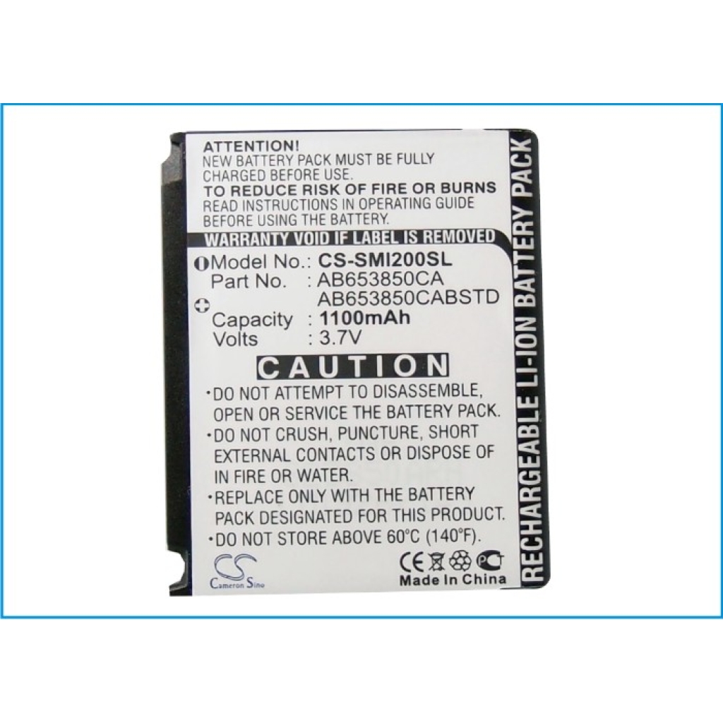 Kompatibilna zamenjava baterije za Samsung AB653850CA,AB653850CABSTD,AB653850CC