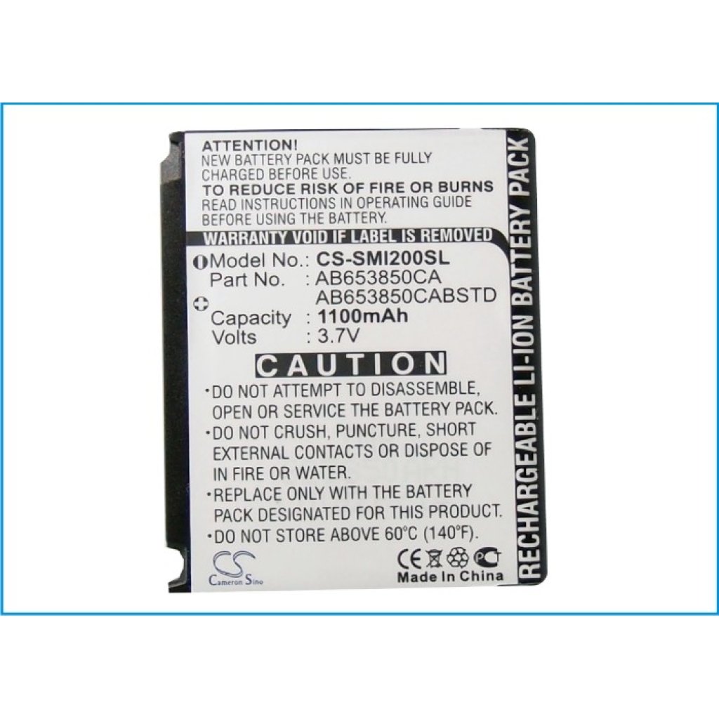 Kompatibilna zamenjava baterije za Samsung AB653850CA,AB653850CABSTD,AB653850CC