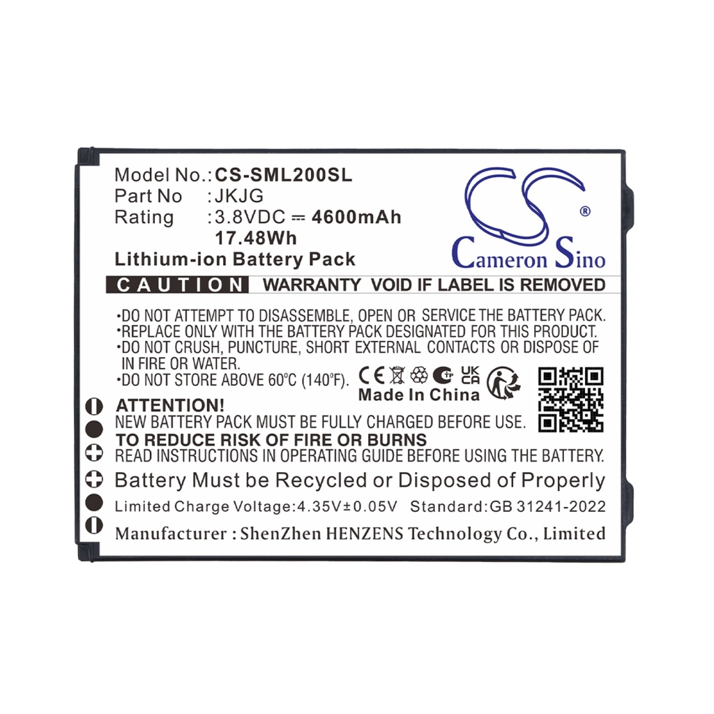 Batteries compatible with Sunmi L2K L2K CS-SML200SL