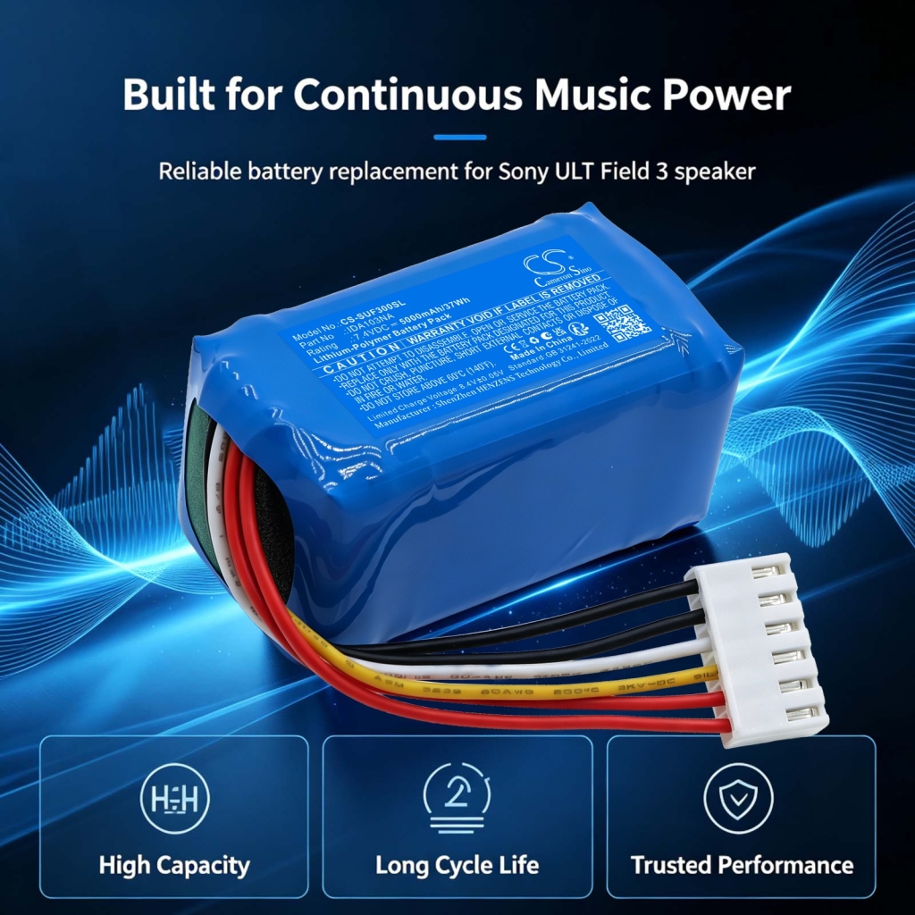Batteries compatible with Sony ULT Field 3 Field 3 Wireless Speaker Bluetooth Field 5 CS-SUF300SL