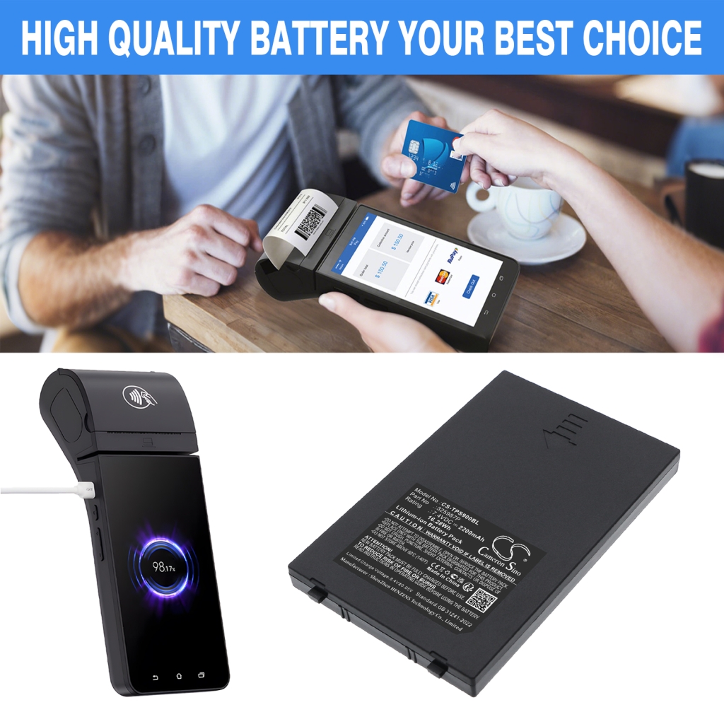 Compatible battery replacement for Telpo 325987P