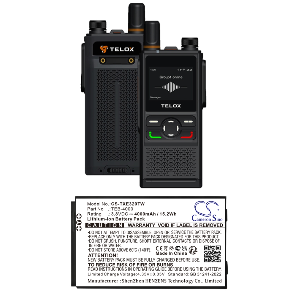 Baterija za dvosmerni radio Telox CS-TXE320TW
