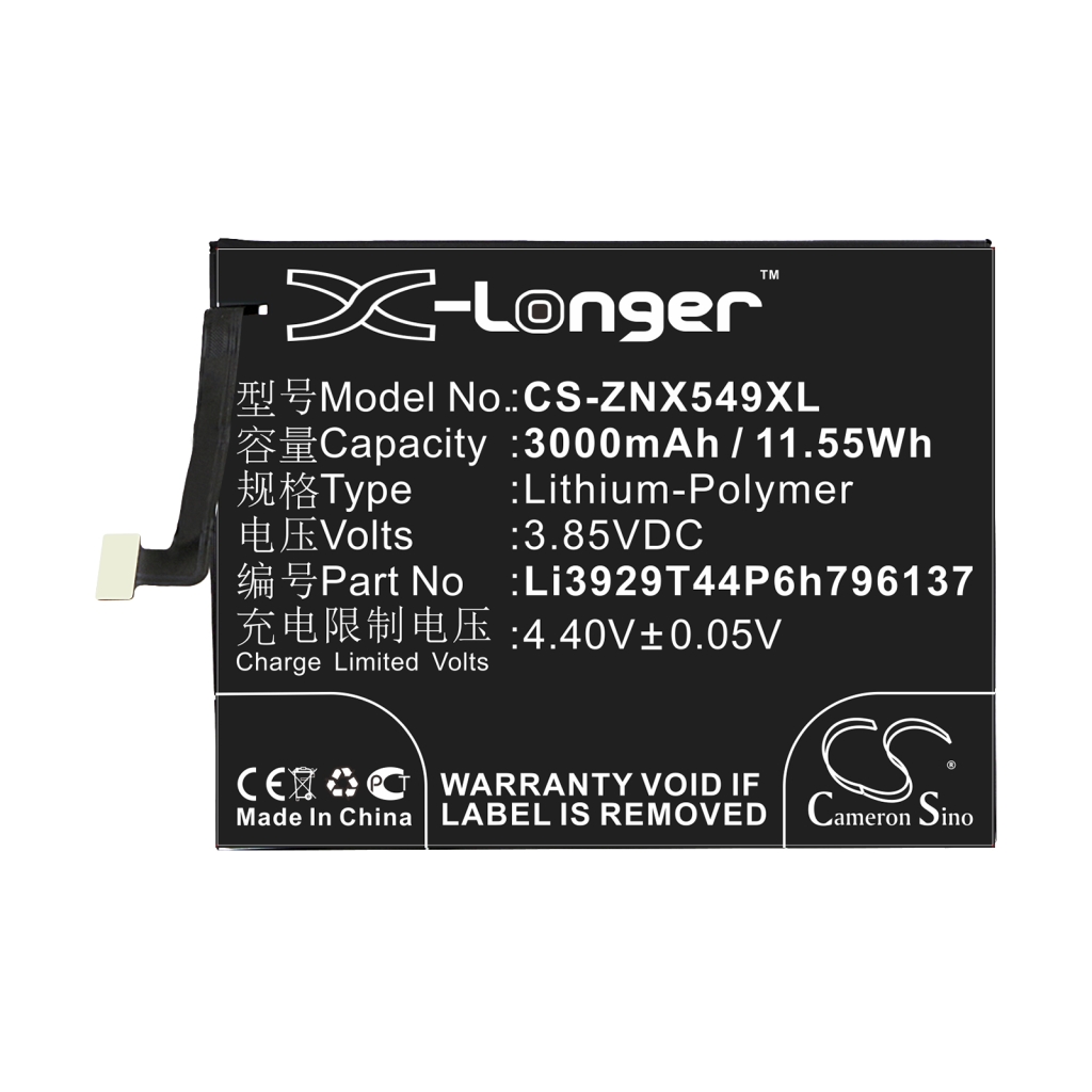 Kompatibilna zamenjava baterije za ZTE LI3929T44P6H796137