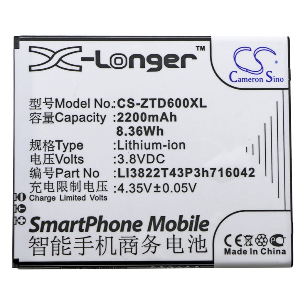 Kompatibilna zamenjava baterije za ZTE LI3822T43P3H716042