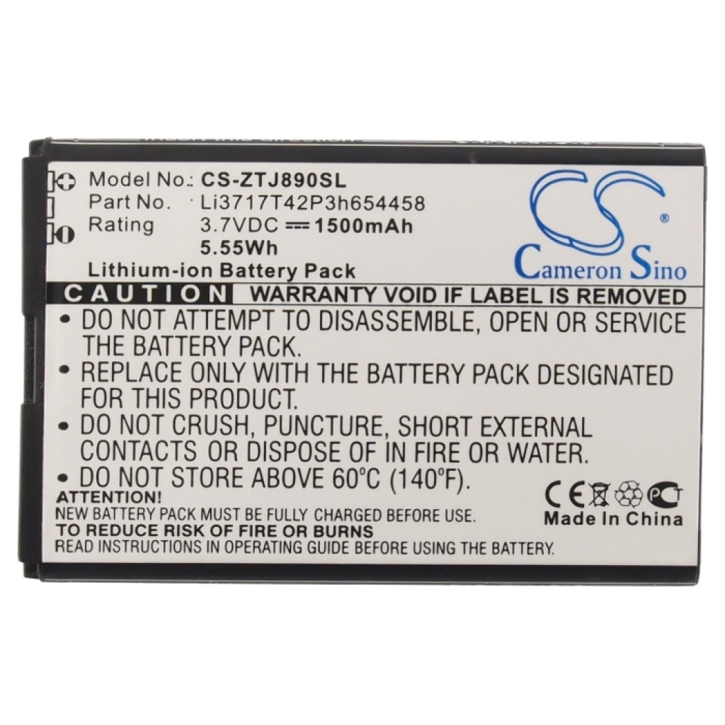 Kompatibilna zamenjava baterije za ZTE LI3717T42P3H654458