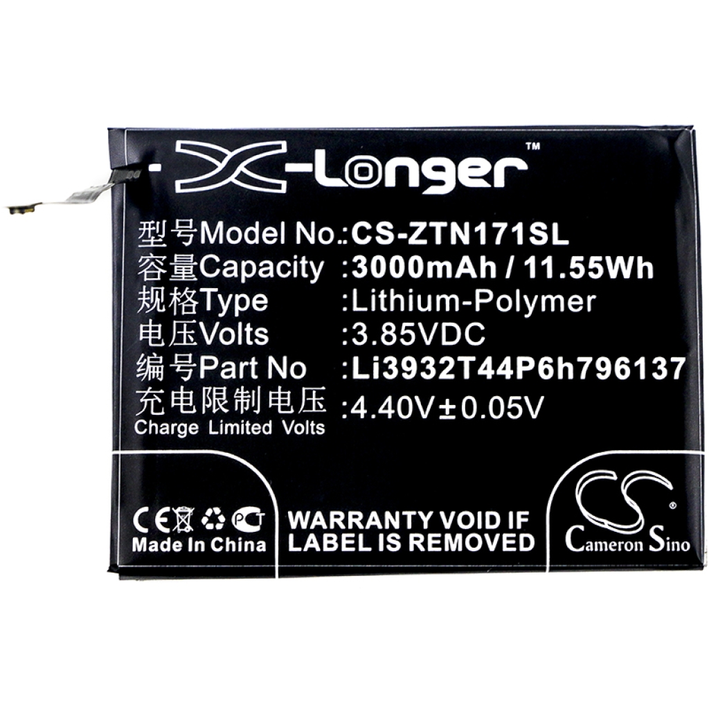 Kompatibilna zamenjava baterije za ZTE LI3932T44P6H796137