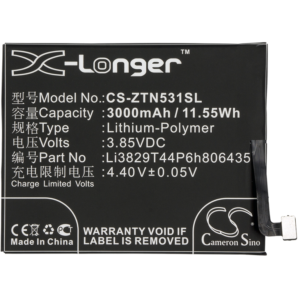Kompatibilna zamenjava baterije za ZTE LI3829T44P6H806435