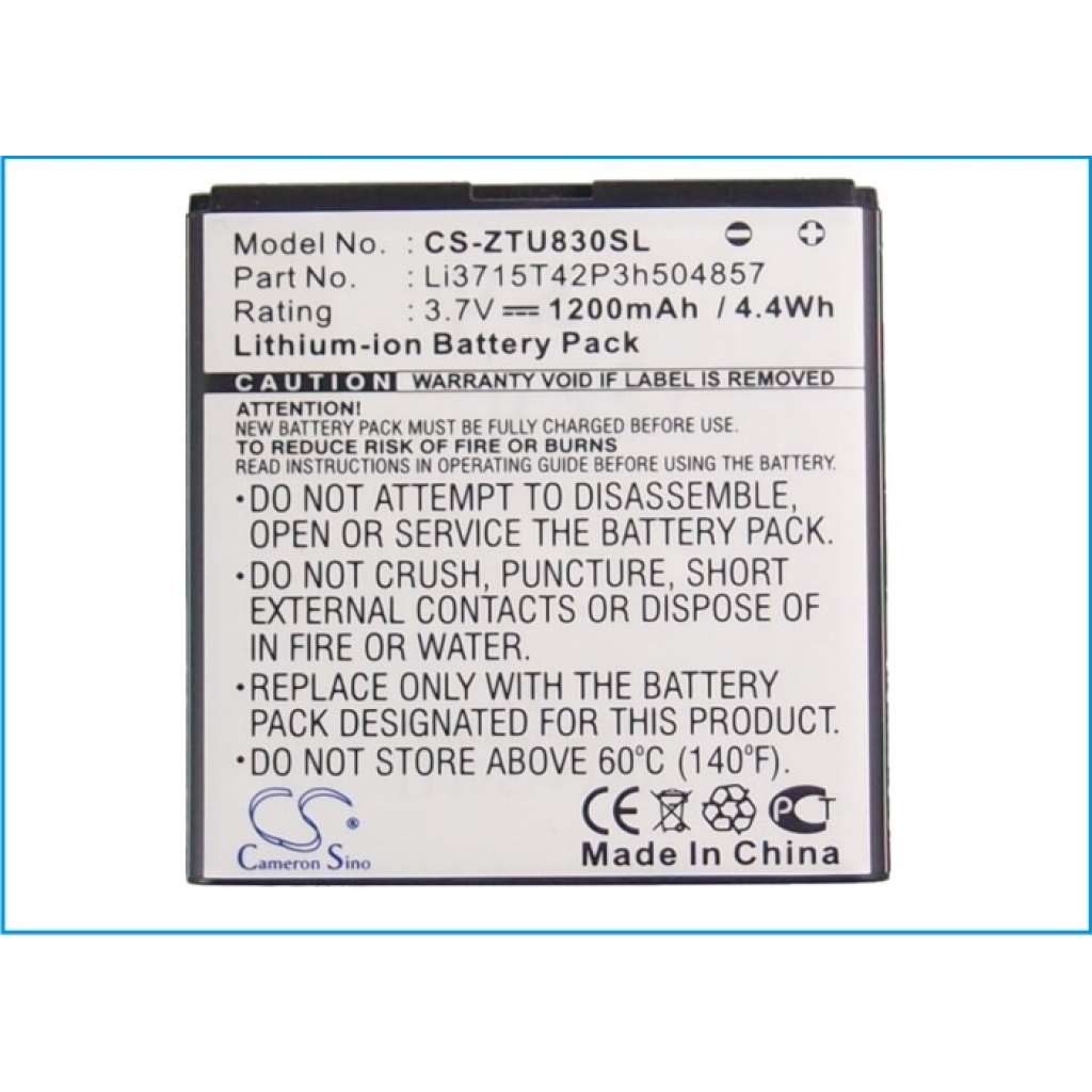 Kompatibilna zamenjava baterije za ZTE LI3715T42P3H504857,LI3715T42P3H504857-H