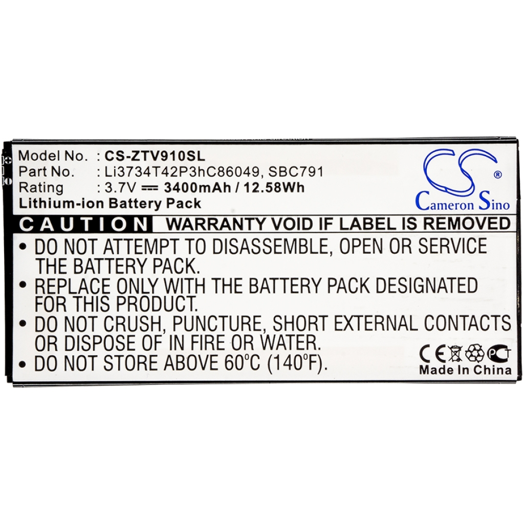 Kompatibilna zamenjava baterije za ZTE LI3734T42P3HC86049,SBC791