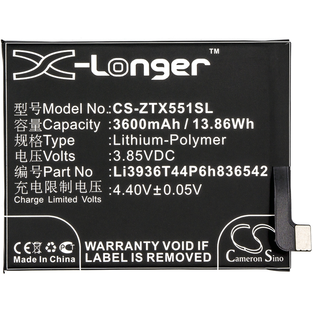 Kompatibilna zamenjava baterije za ZTE LI3936T44P6H836542
