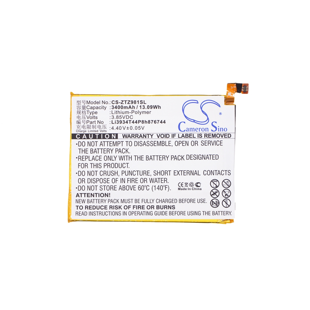 Kompatibilna zamenjava baterije za ZTE LI3934T44P8H876744,LI3934T44PH8H876744