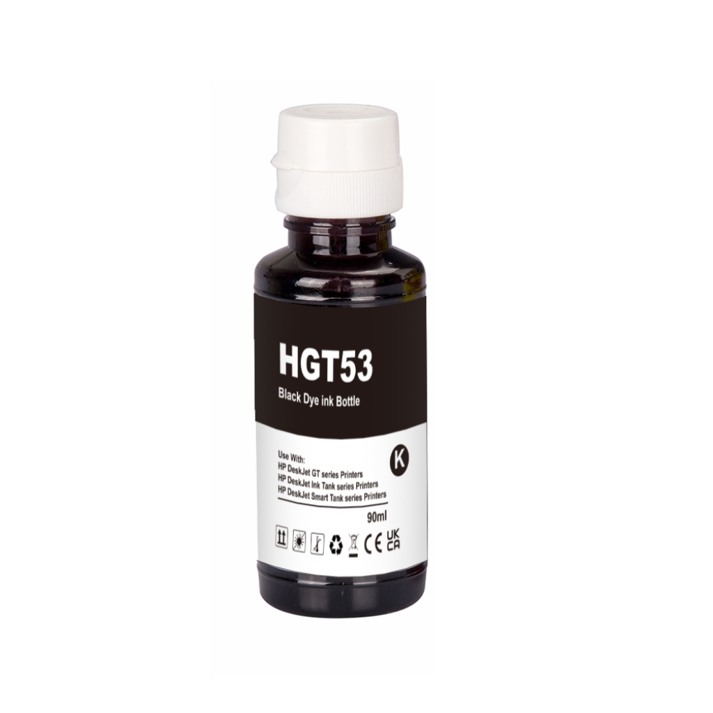 Compatible with HP GT53BK / 90ml Ink Black (Printing ink)